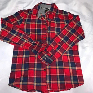 Lee Flannel Men's Shirt S Red Black Plaid Button Up Work, classic western look